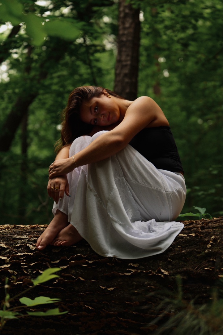 Portrait on rocks in the forest